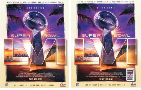 SUPER BOWL LVI 56 GAME PROGRAM SET (2) NATIONAL & STADIUM VERSIONS